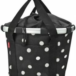 Klickfix Bikebasket Sort Med Hvide Prikker